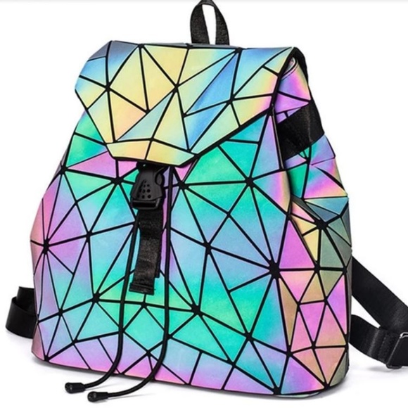 Luminous Backpack Hologram Geometric Fold Backpack main image 8